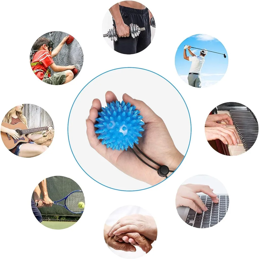 Hand balls for exercise and physical therapy (2 Pack) - Adjustable Wrist Strap to Prevent Falling - for Kids, Elderly and Adults - 2 resistance levels stress relief ball Relieve Wrist  Thumb Pain